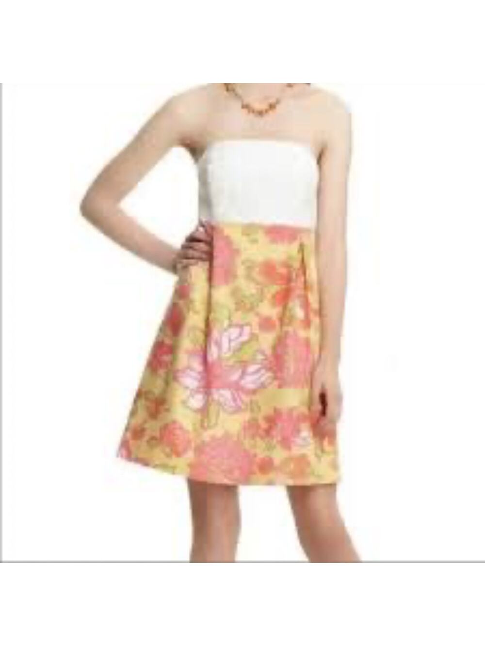 LILLY PULLITZER STRAPLESS FLORAL PINK DRESS WOMEN'S SIZE 4